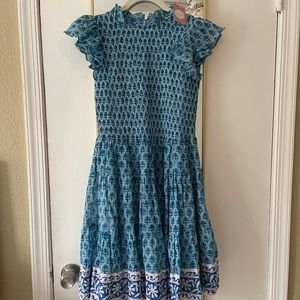 New with tag Oliihant smocked dress in fern blue!